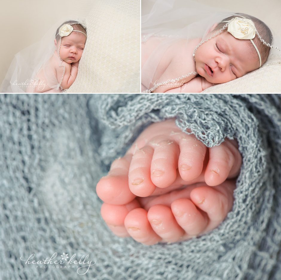 ct newborn photographer newborn with mom's veil