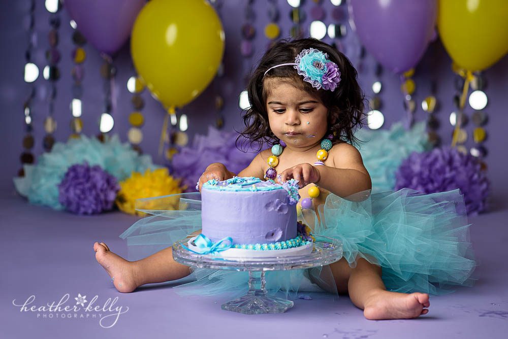 birthday girl eating cake
