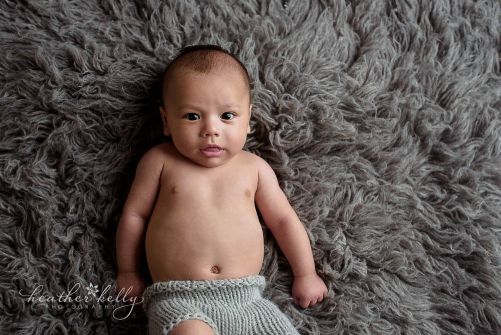baby photography three month boy in shorties