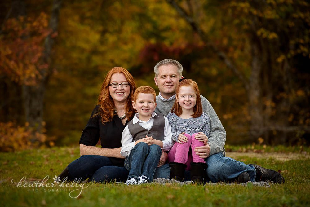 family of 4 at southford falls photo
