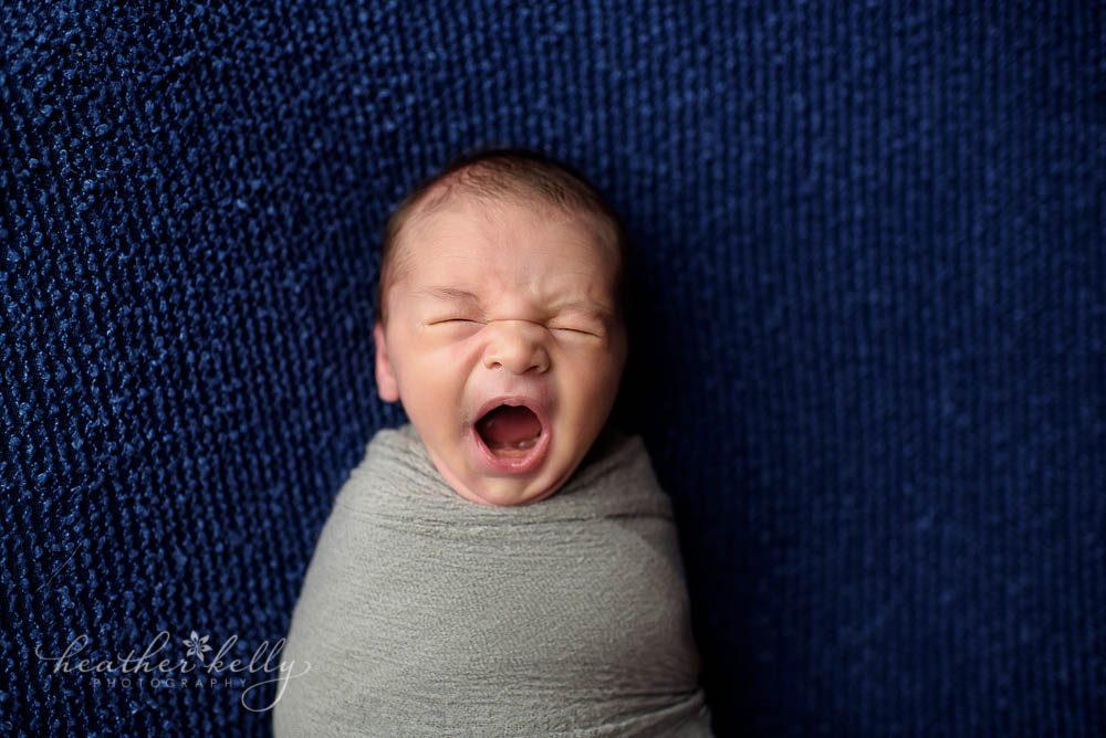 yawning baby boy photo fairfield newborn ct