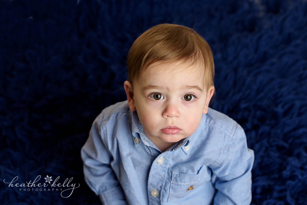 one year old baby boy with navy background adorable danbury baby