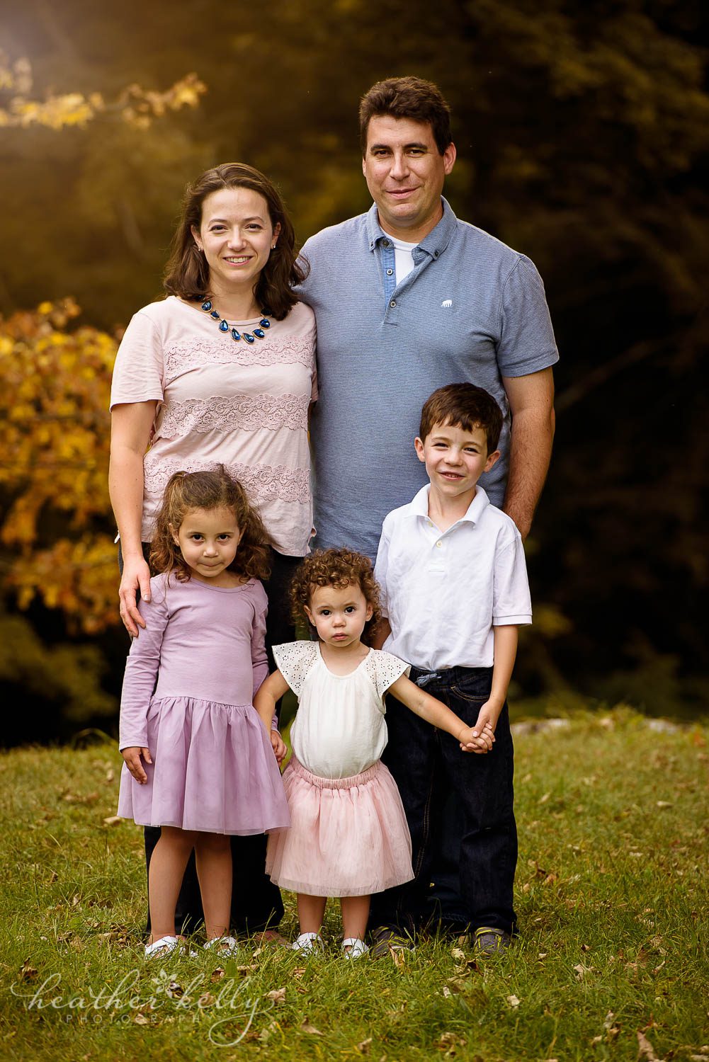 family of 5. new england fall portrait. new canaan family photos ct photography