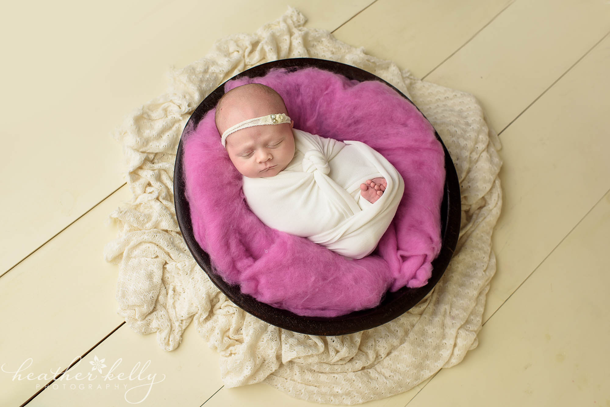 coral and white, wrapped newborn. west hartford newborn ct photography