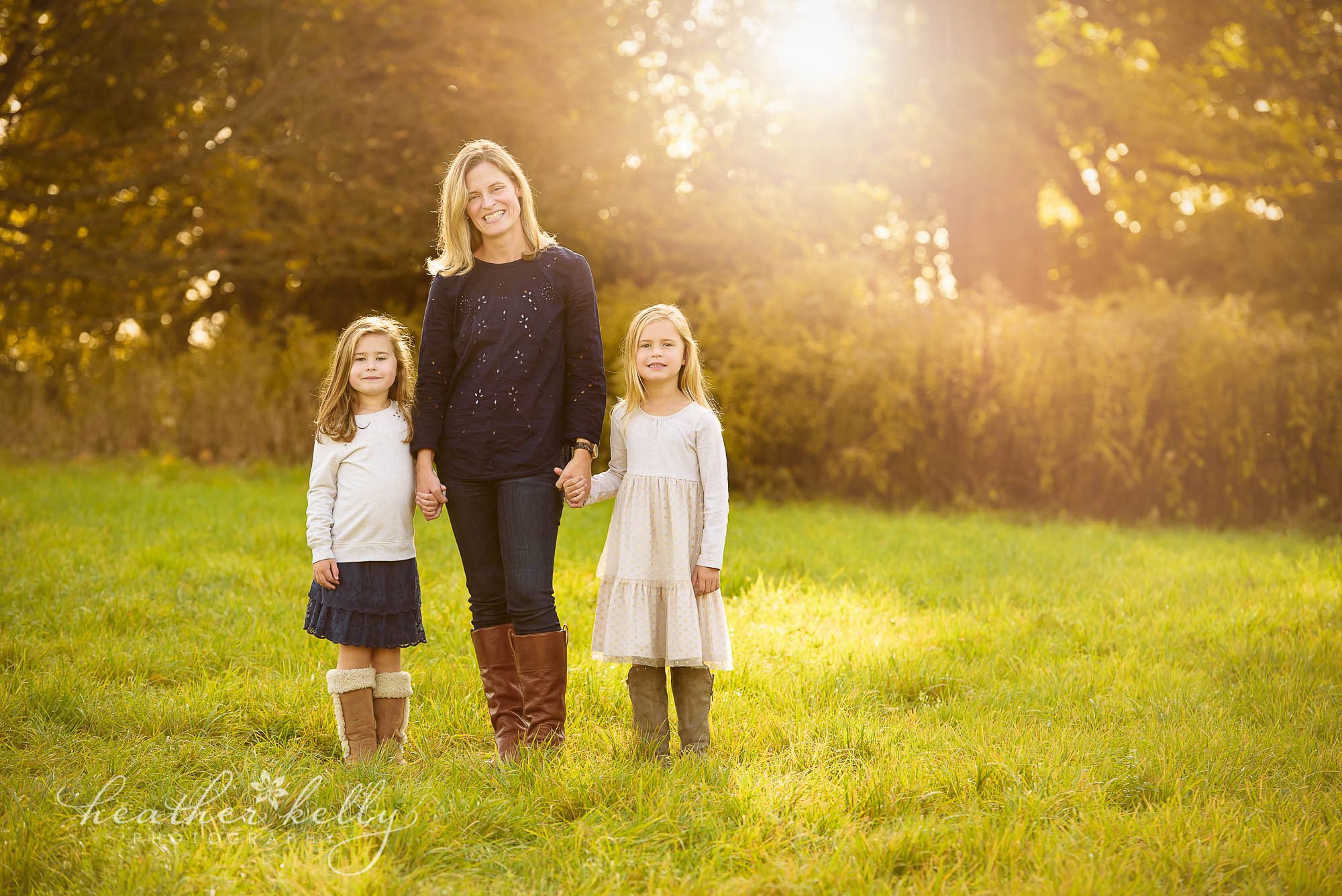 photo of mom and daughters. fall family photography newtown ct