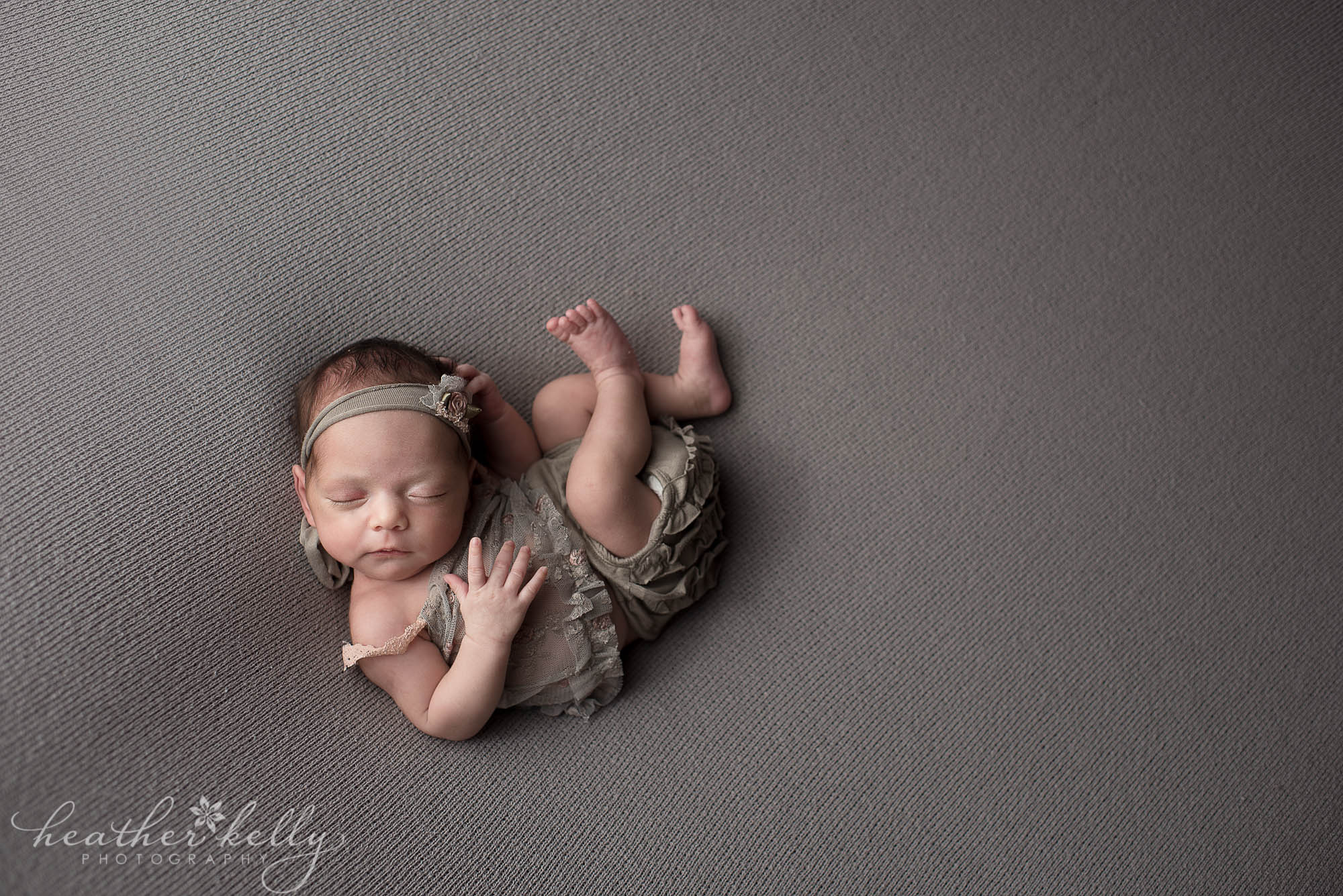 newborn girl gray. danbury newborn studio ct