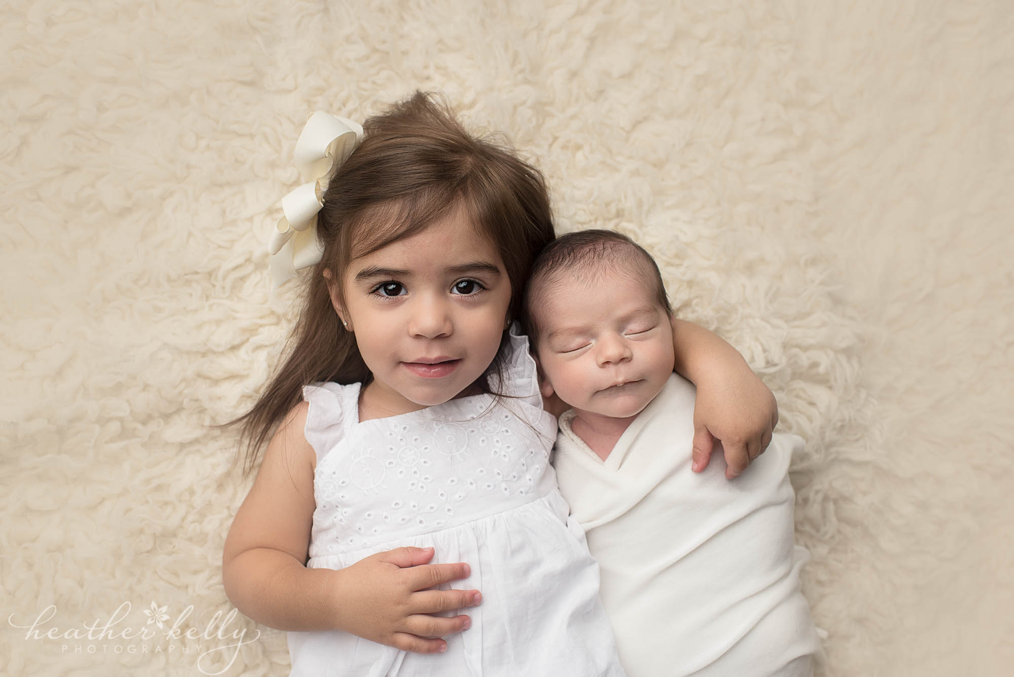 sibling and newborn portrait. sweet baby boy newborn photography ct