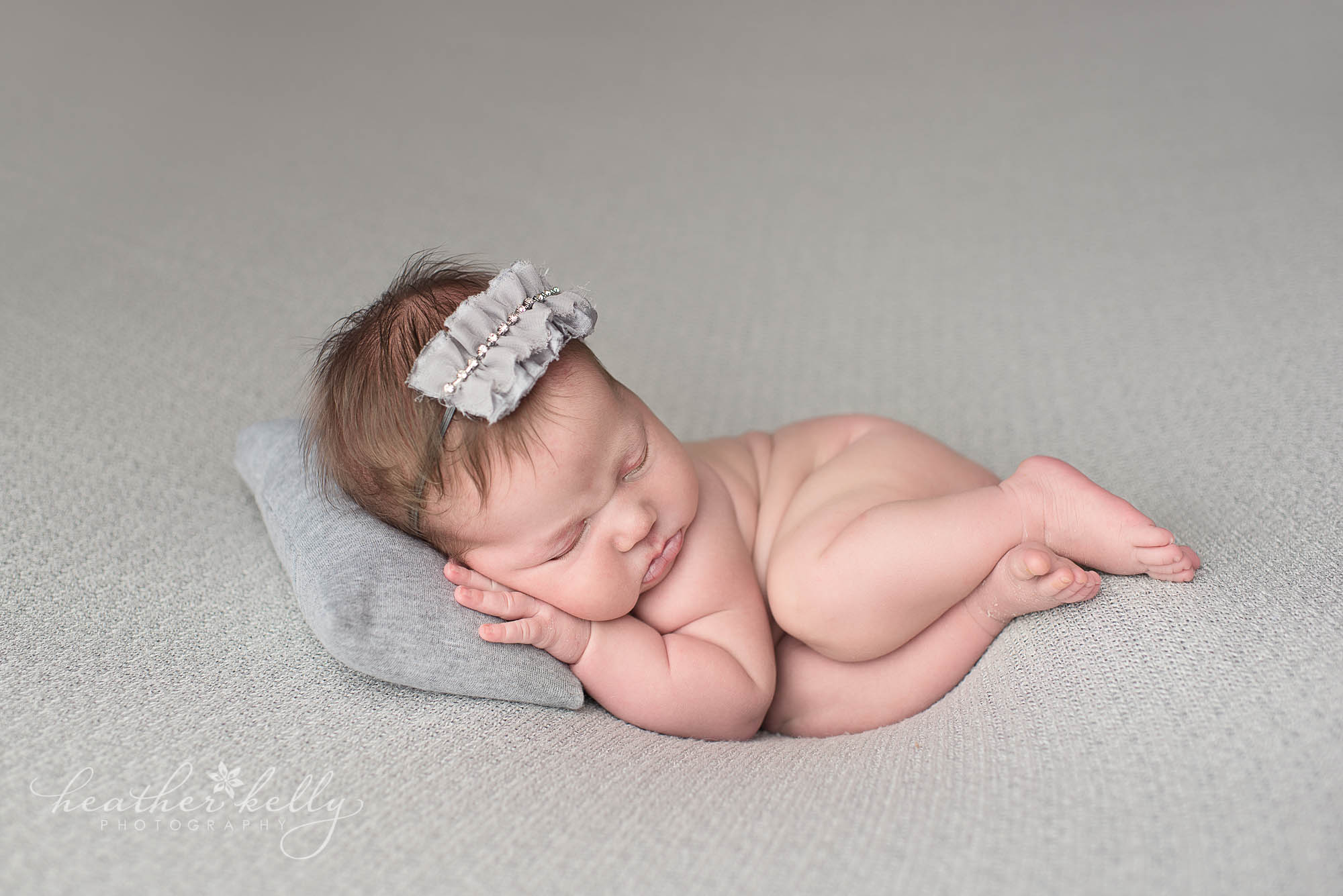 trumbull newborn photography ct baby girl on gray