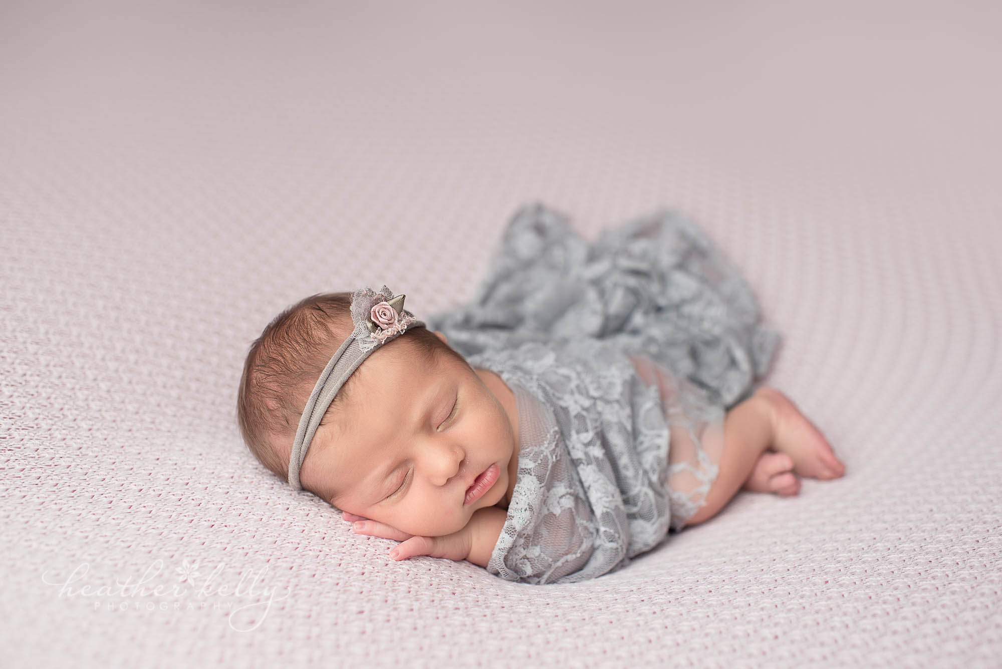 stamford newborn photography pink and gray newborn girl
