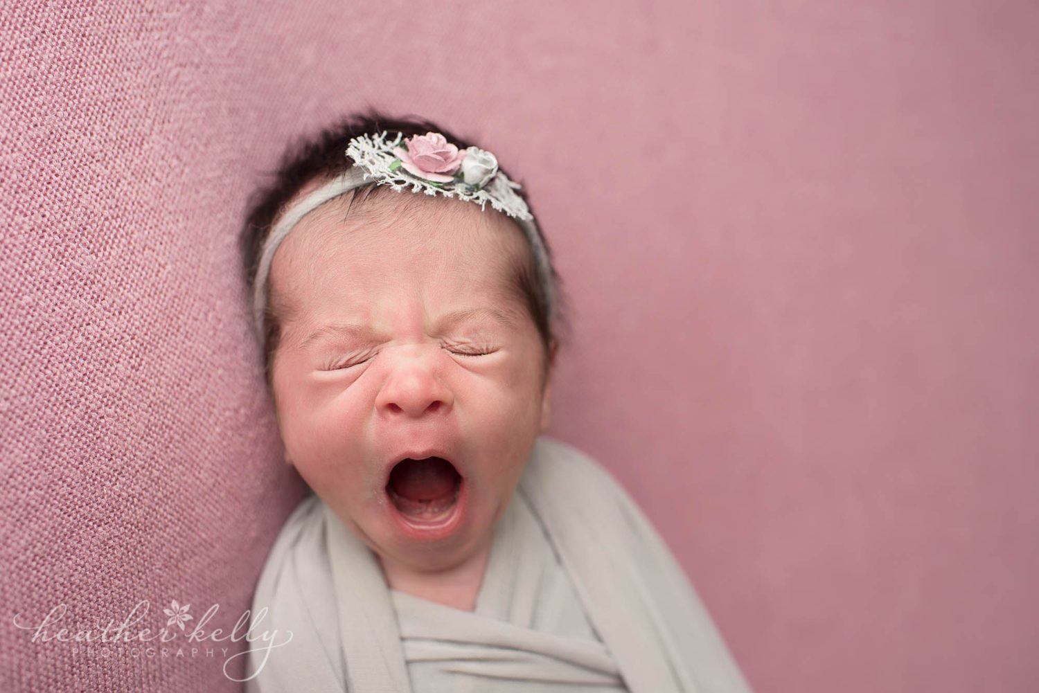 newborn girl yawning. newborn photography newtown ct