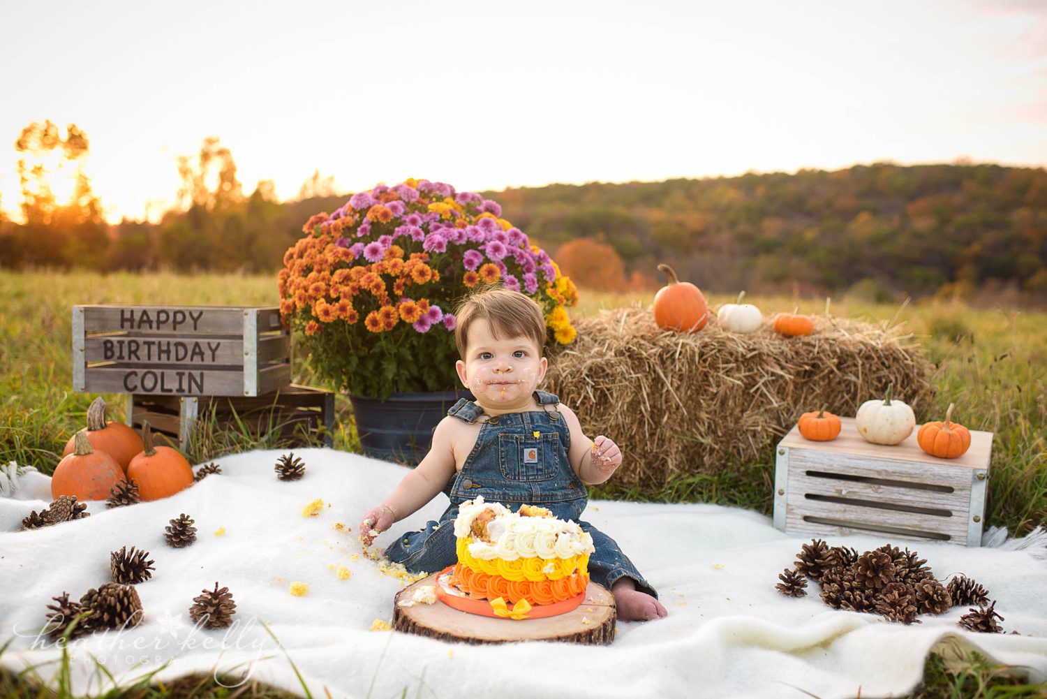 ct outdoor cake smash photography session in Newtown ct. 