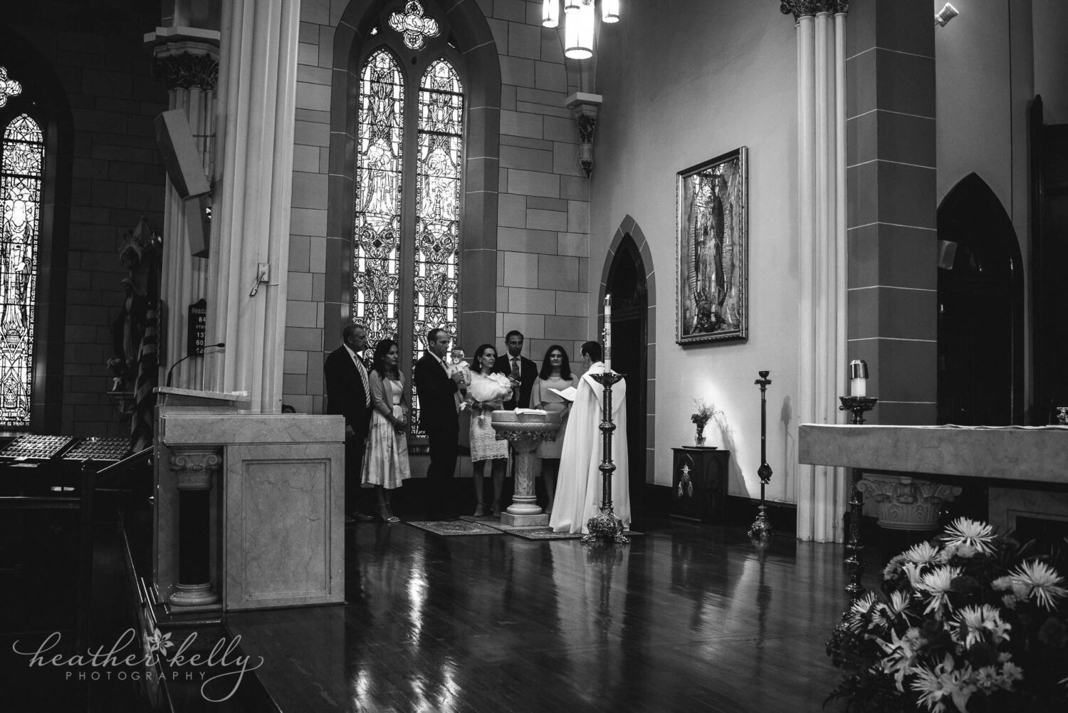 A pullback image of a baptism in wallingford ct