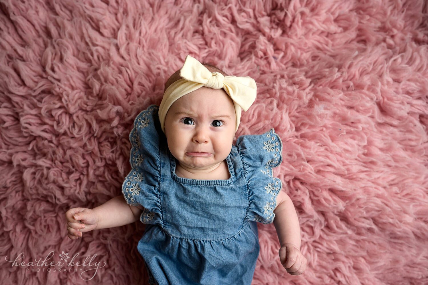 a crying baby during a photo session in ct 